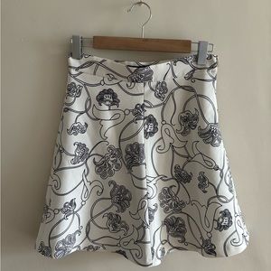 Zara Black and White Mini Skirt